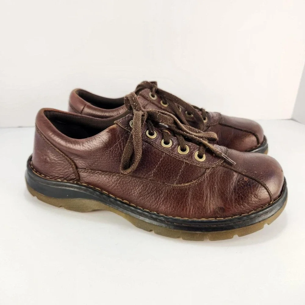 Dr. Martens John Brown Leather Oxford Shoes Men's Size 10 Casual Comfort Lace Up